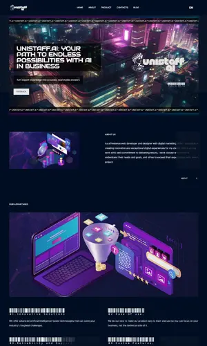 Universal platform for building businesses using AI workers Unistaff.ai