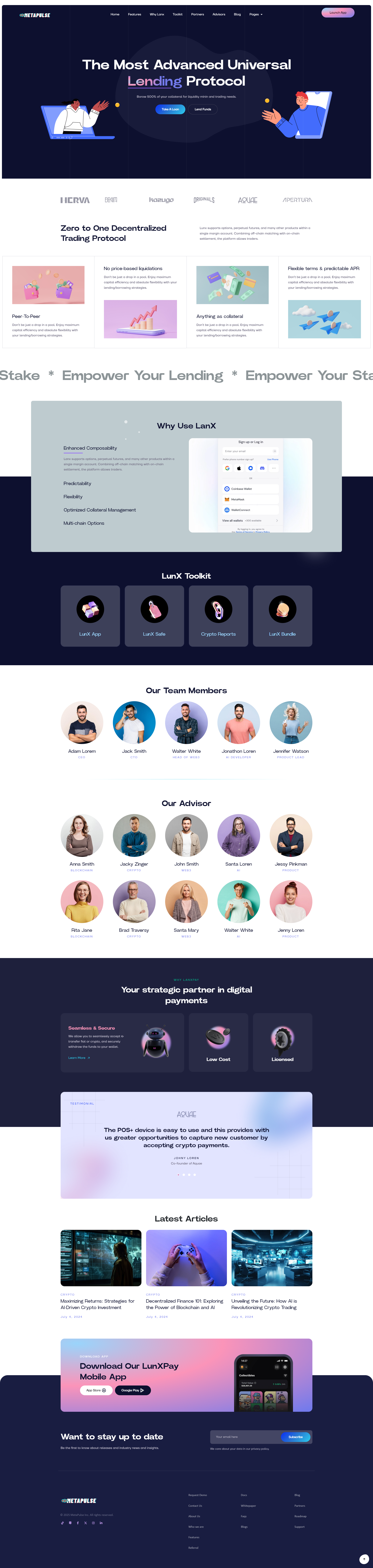 MetaPulse - landing page for the crypto/DeFi version of the project