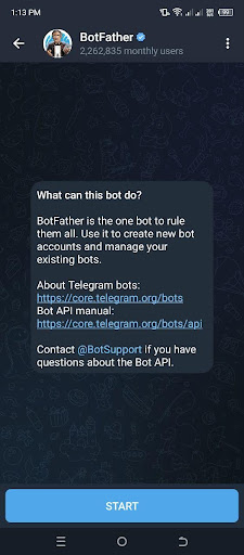 Как зарегистрировать Telegram-бота в BotFather